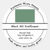 地元で栽培された庭の新鮮なオーガニックミクロのラベル ラウンドシール (正面)