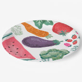 地元で栽培された果物と野菜の紙プレート ペーパープレート (アングル)