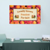 地元で栽培された桃を販売 横断幕 (トレードショー)