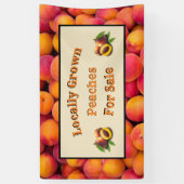 地元で栽培された桃を販売 横断幕 (縦)