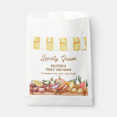 地元で栽培された水色の野菜フルーツ赤ちゃんシャワー フェイバーバッグ (正面)