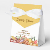 地元で栽培された水色の野菜フルーツ赤ちゃんシャワー フェイバーボックス (正面サイド)