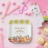 地元で栽培された水色の野菜フルーツ赤ちゃんシャワー ペーパープレート (パーティー)