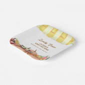 地元で栽培された水色の野菜フルーツ赤ちゃんシャワー ペーパープレート (傾斜あり)