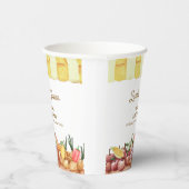 地元で栽培された水色の野菜フルーツ赤ちゃんシャワー 紙コップ (右)