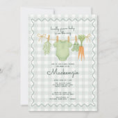 地元で栽培された物干し用ベビーシャワー 招待状 (正面)