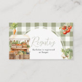 地元で栽培された生鮮市場登録カードギンガム エンクロージャーカード (正面)