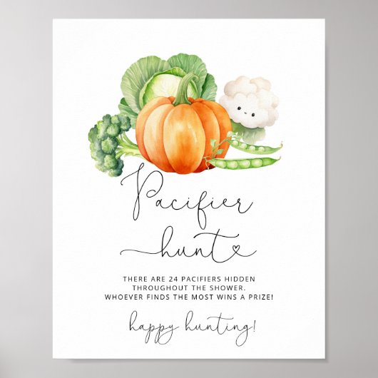 地元で栽培された秋おしゃぶり狩りベビーシャワーゲーム ポスター (正面)