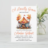 地元で栽培された秋ファーマーズマーケットベビーシャワー 招待状 (スタンド正面)