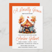 地元で栽培された秋ファーマーズマーケットベビーシャワー 招待状 (正面/裏面)