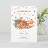 地元で栽培された秋ベビーシャワー 招待状 (スタンド正面)