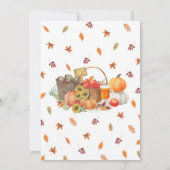 地元で栽培された秋ベビーシャワー 招待状 (裏面)