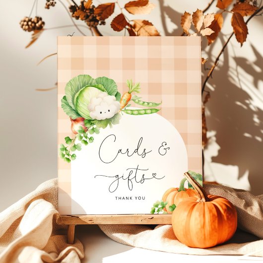 地元で栽培された秋野菜のカードとギフト ポスター