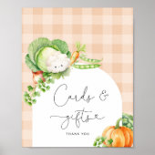 地元で栽培された秋野菜のカードとギフト ポスター (正面)