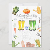 地元で栽培された秋野菜ガーデンボーイベビー 招待状 (正面)