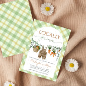 地元で栽培された素朴な農家ベビーシャワー 招待状