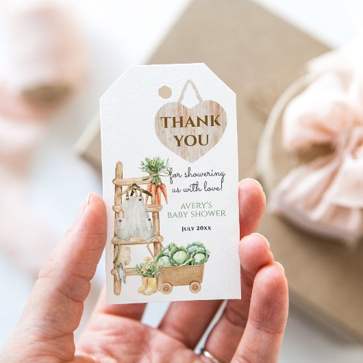 地元で栽培された素朴農家の赤ちゃん感謝していシャワー ギフトタグ