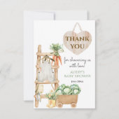 地元で栽培された素朴農家の赤ちゃん感謝していシャワー サンキューカード (正面)