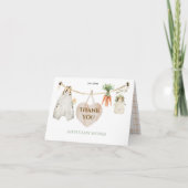 地元で栽培された素朴農家の赤ちゃん感謝していシャワー サンキューカード (正面)