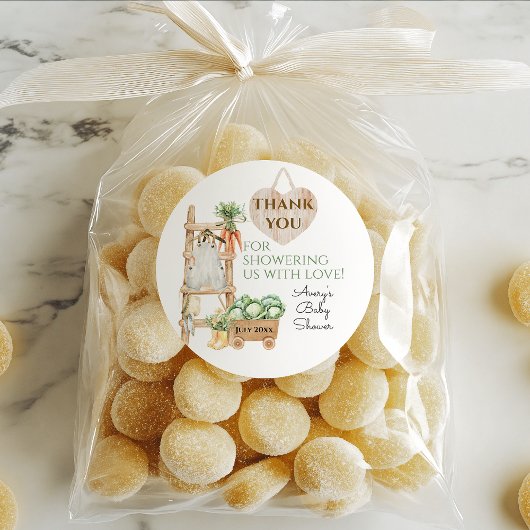 地元で栽培された素朴農家の赤ちゃん感謝していシャワー ラウンドシール