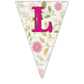 地元で栽培された花柄ピンクの赤ちゃんシャワー バンティングフラッグ (第2の旗)