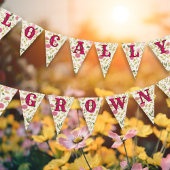 地元で栽培された花柄ピンクの赤ちゃんシャワー バンティングフラッグ