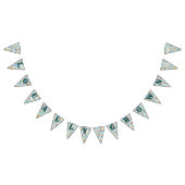 地元で栽培された花柄ブルーベビーシャワー バンティングフラッグ (全)