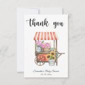 地元で栽培された花農家市場ベビーシャワー サンキューカード (正面)