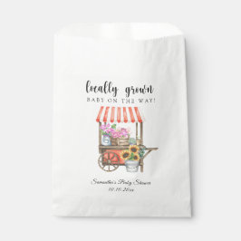 地元で栽培された花農家市場ベビーシャワー フェイバーバッグ
