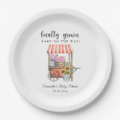 地元で栽培された花農家市場ベビーシャワー ペーパープレート (正面)