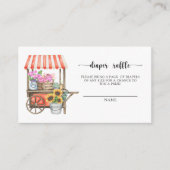 地元で栽培された花 – おむつラッフルチケット エンクロージャーカード (正面)