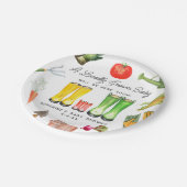 地元で栽培された赤いブーツ野菜ベビーシャワー ペーパープレート (アングル)