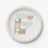 地元で栽培された農場市場モダンの赤ちゃんシャワー ペーパープレート (正面)