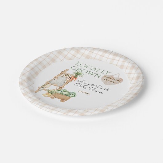 地元で栽培された農場市場モダンの赤ちゃんシャワー ペーパープレート (アングル)