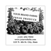 地元で栽培された農場新産物用ラベルテンプレート ラバースタンプ (インプリント)