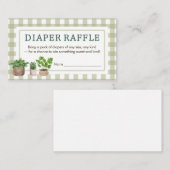 地元で栽培された農家ベビーシャワーおむつラッフル エンクロージャーカード (正面/裏面)