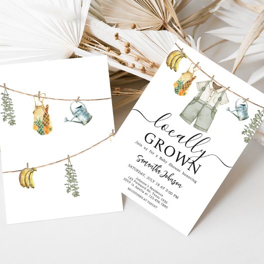 地元で栽培された農家ベビーシャワー 招待状