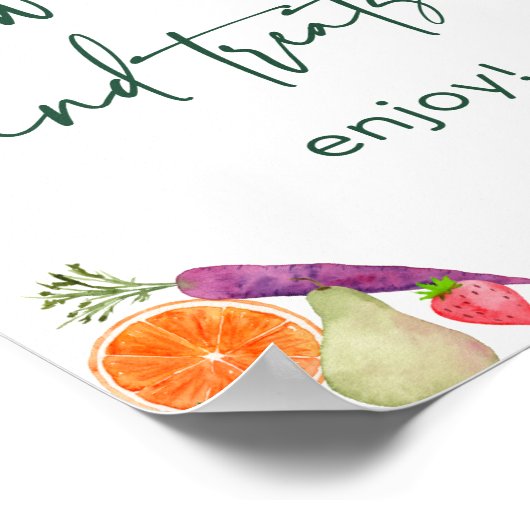 地元で栽培された農家マーケットスウィートトリートサイン ポスター (角)