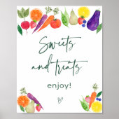 地元で栽培された農家マーケットスウィートトリートサイン ポスター (正面)