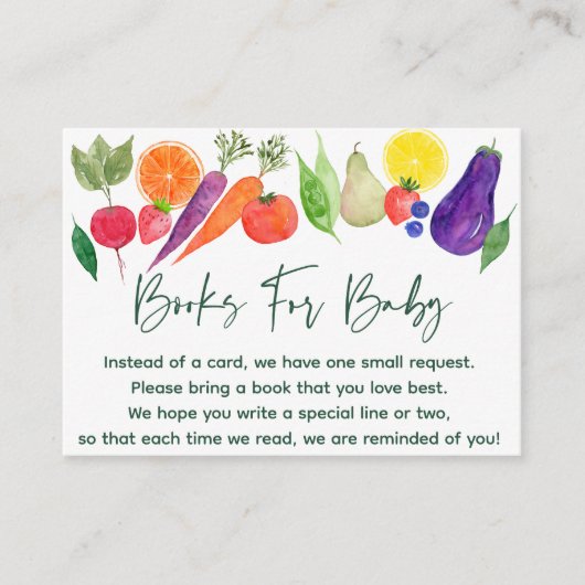 地元で栽培された農家マーケットブックリクエストカード エンクロージャーカード (正面)