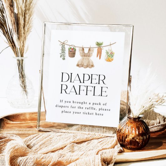 地元で栽培された農家市場おむつラッフルサイン ポスター