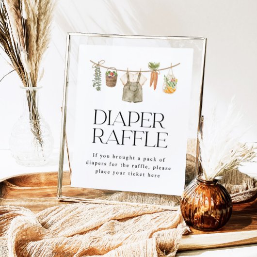 地元で栽培された農家市場おむつラッフルサイン ポスター