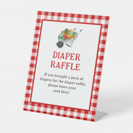 地元で栽培された農家市場おむつラッフルサイン 台座サイン