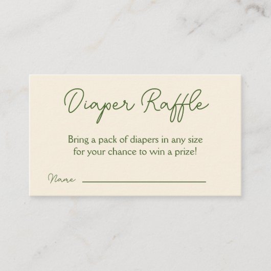 地元で栽培された農家市場おむつラッフル エンクロージャーカード (正面)