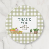 地元で栽培された農家市場のベビシャワーラウンド フェイバータグ (正面)