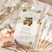 地元で栽培された農家市場カントリー赤ちゃんシャワー 招待状