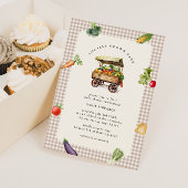 地元で栽培された農家市場カントリー赤ちゃんシャワー 招待状