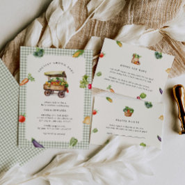 地元で栽培された農家市場カントリー赤ちゃんシャワー 招待状