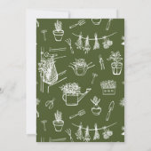 地元で栽培された農家市場グリーンベビーシャワー 招待状 (裏面)