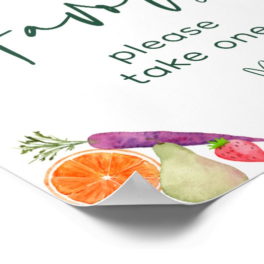 地元で栽培された農家市場シャワー好意サイン ポスター (角)